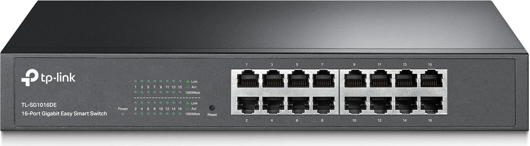 TP-Link TL-SG1016DE 16-Port Gigabit Netzwerk Managed Switch (13 Zoll Rack-Montage, Metallgehäuse, lü