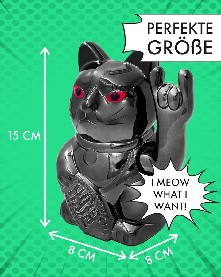 ANGRY CAT - Winkekatze Lucky CAT - rockige, winkende - Rock- japanische Winkkatze rockt - Dekoartike