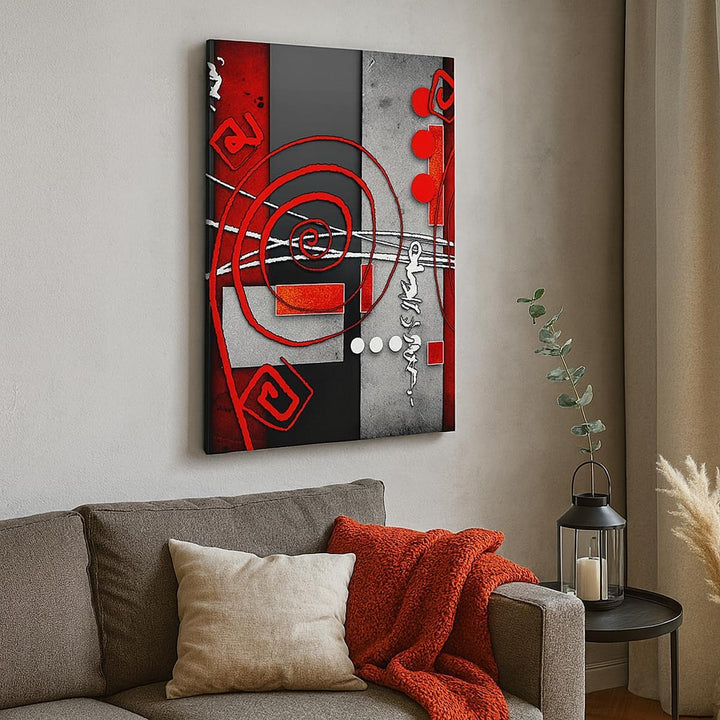 Bilder auf Leinwand 55x100cm Leinwandbild mit Rahmen Grafik geometrische figuren kreis Gross Wanddek