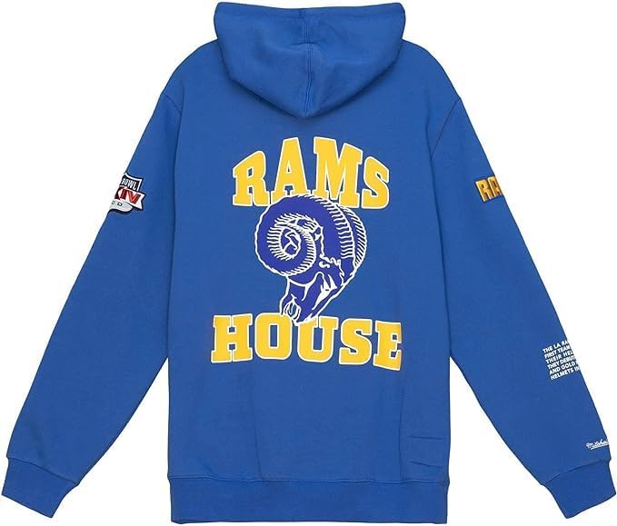 Mitchell & Ness Team Origins Fleece Hoody, L Los Angeles Rams, Royal
