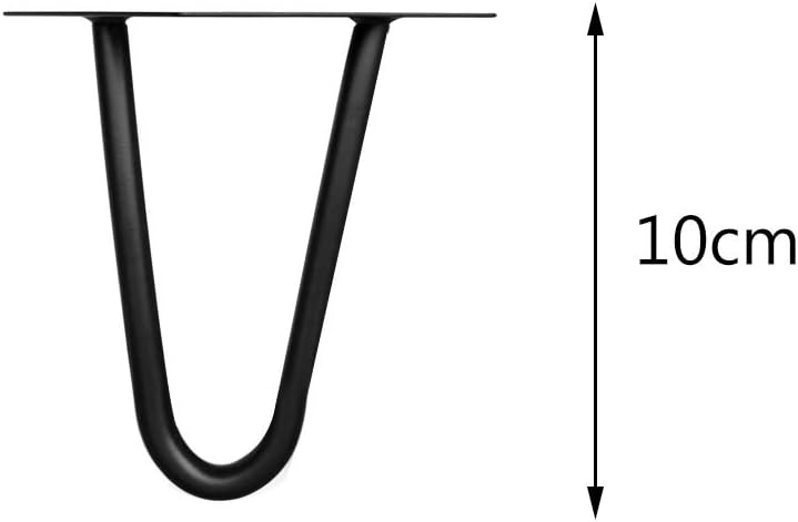 Melko 4 Stück Hairpin Legs Haarnadel Tischbeine aus 12 mm Stahl Tischfuss inkl. Bodenschoner, Höhe 1
