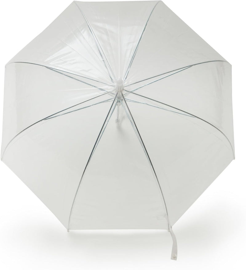 SMATI Langer Regenschirm Transparent - Glockenform; Klassisch und basic; Automatisch öffnend; Durchm