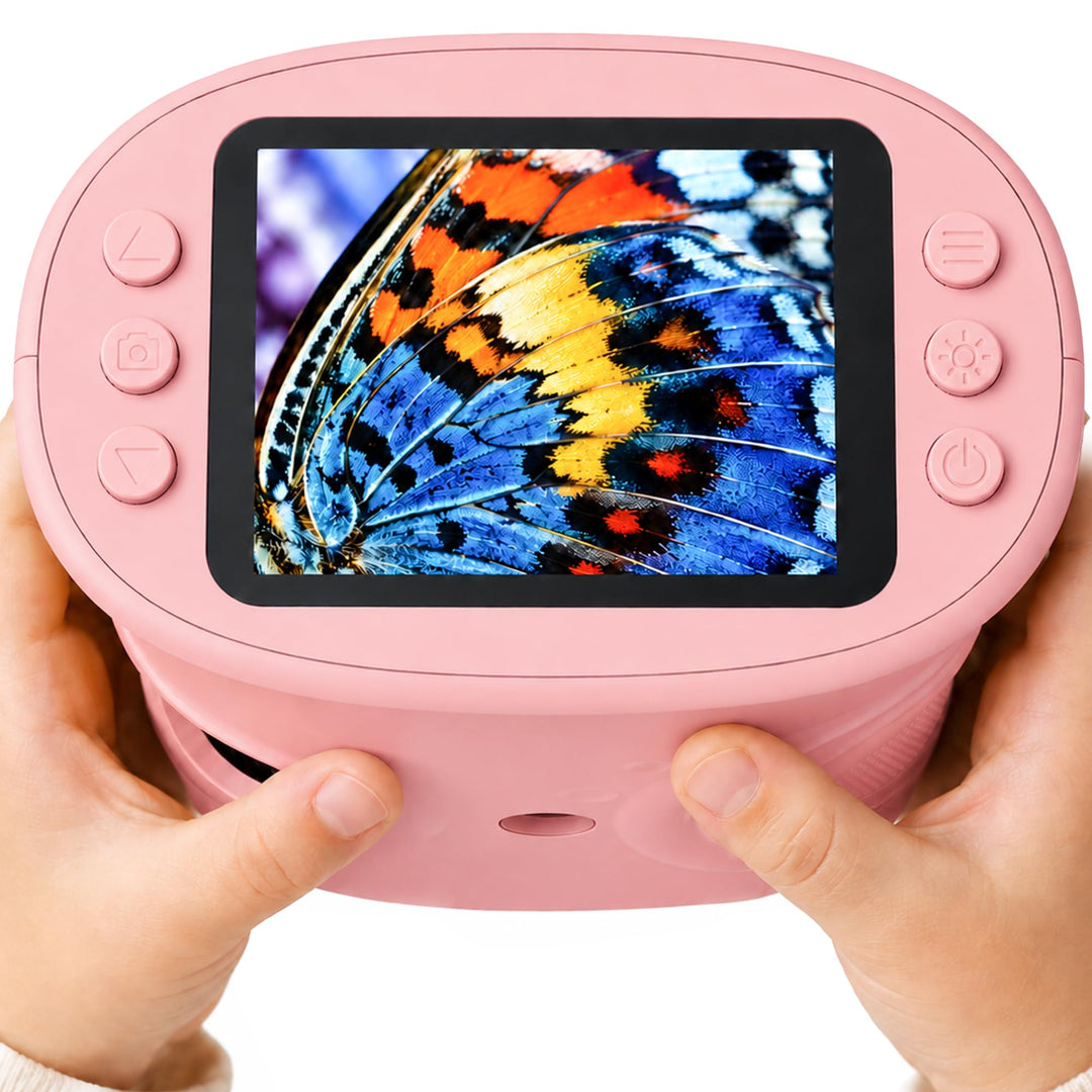 Digitales Mikroskop für Kinder mit 2 Zoll Bildschirm 8 LED Licht Tragbares Taschenmikroskop HD Mini