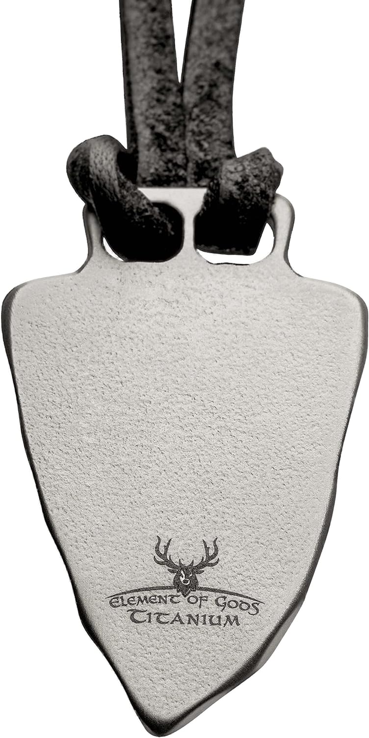 Element of Gods Titan Faustkeil Baden Wappen Anhänger Herrenschmuck mit Lederband in schwarz