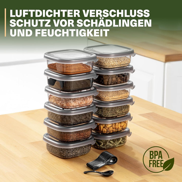Viwares Vorratsdosen mit Deckel Luftdicht, 12er Vorratsbehälter Set BPA-Frei, Vorratsdose zur Müsli