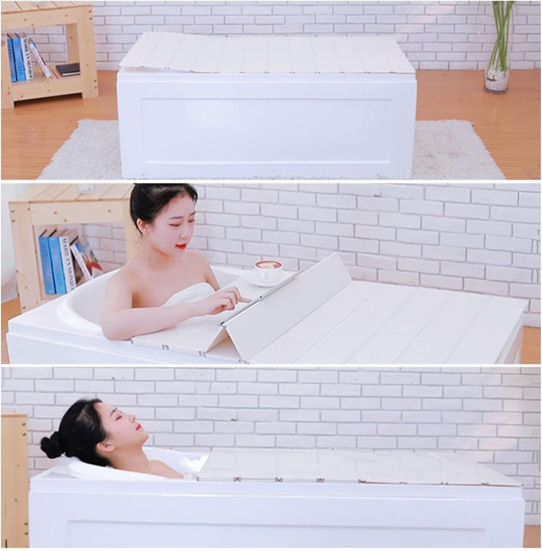Badewannenabdeckung, 160×70×0,7cm PVC Faltbar Badewanne Brett | Staubdichtes wasserdichte Badewannen