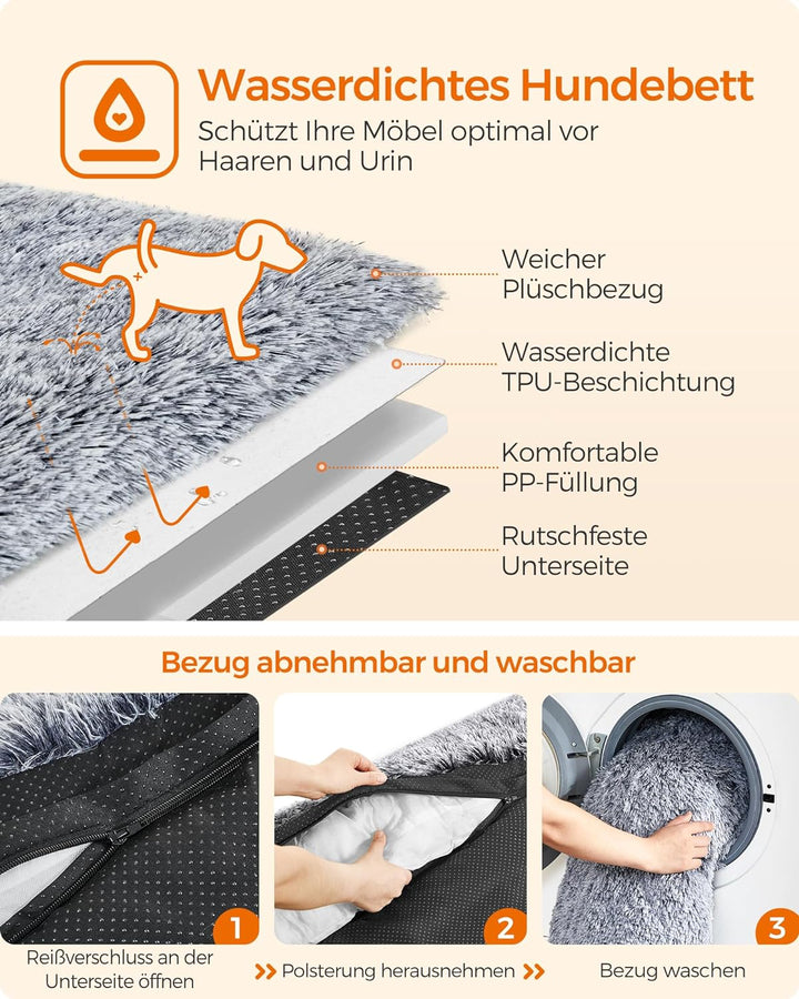 Feandrea FluffyHug Hundebett Plüsch, Hundedecke Sofa, Sofaschutz Hund, Hundekissen, Grösse M, für kl