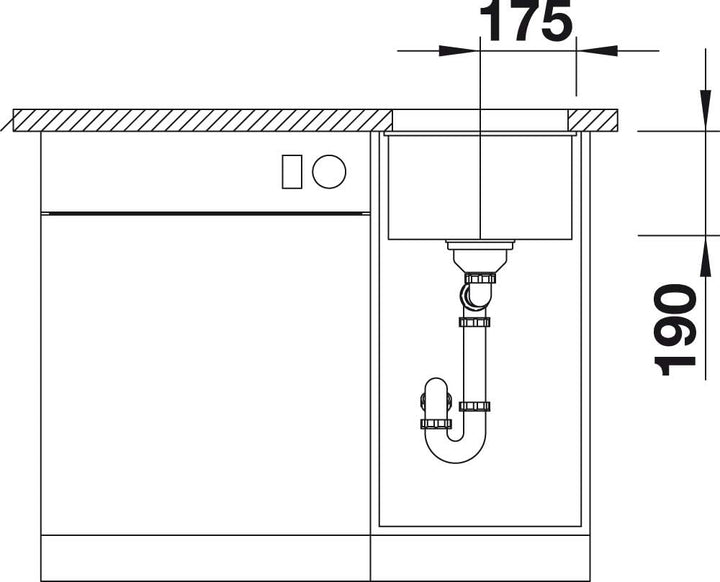 BLANCO SUBLINE 320-U | SILGRANIT felsgrau | Einbauart: Unterbau | ohne Ablauffernbedienung | 40er Un