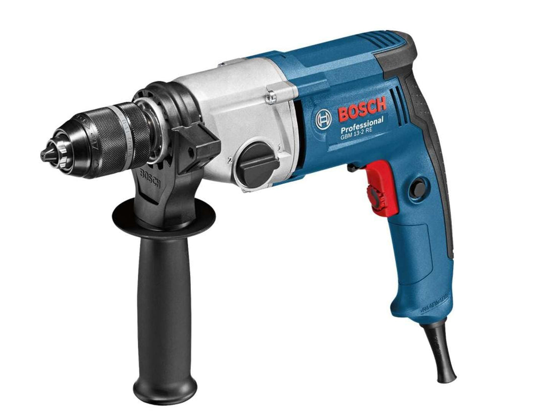 Bosch Professional Bohrmaschine GBM 13-2 RE (inkl. Schnellspannbohrfutter 13mm, Zusatzhandgriff, Tie