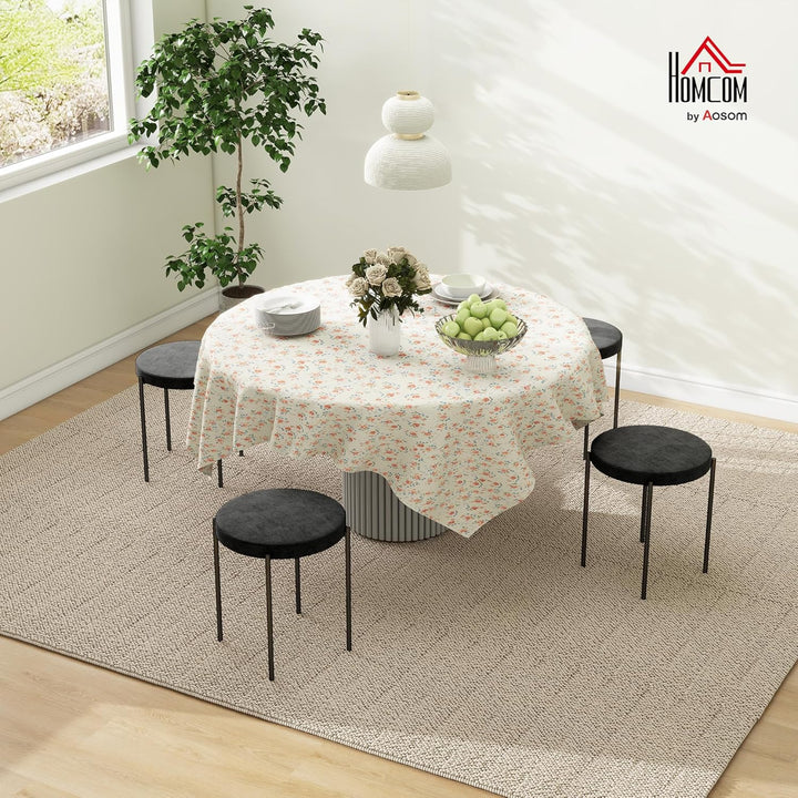 HOMCOM 4er-Set Esszimmerhocker Esszimmerstühle Stapelbar Thekenhocker mit gepolstertem Sitz Rundhock