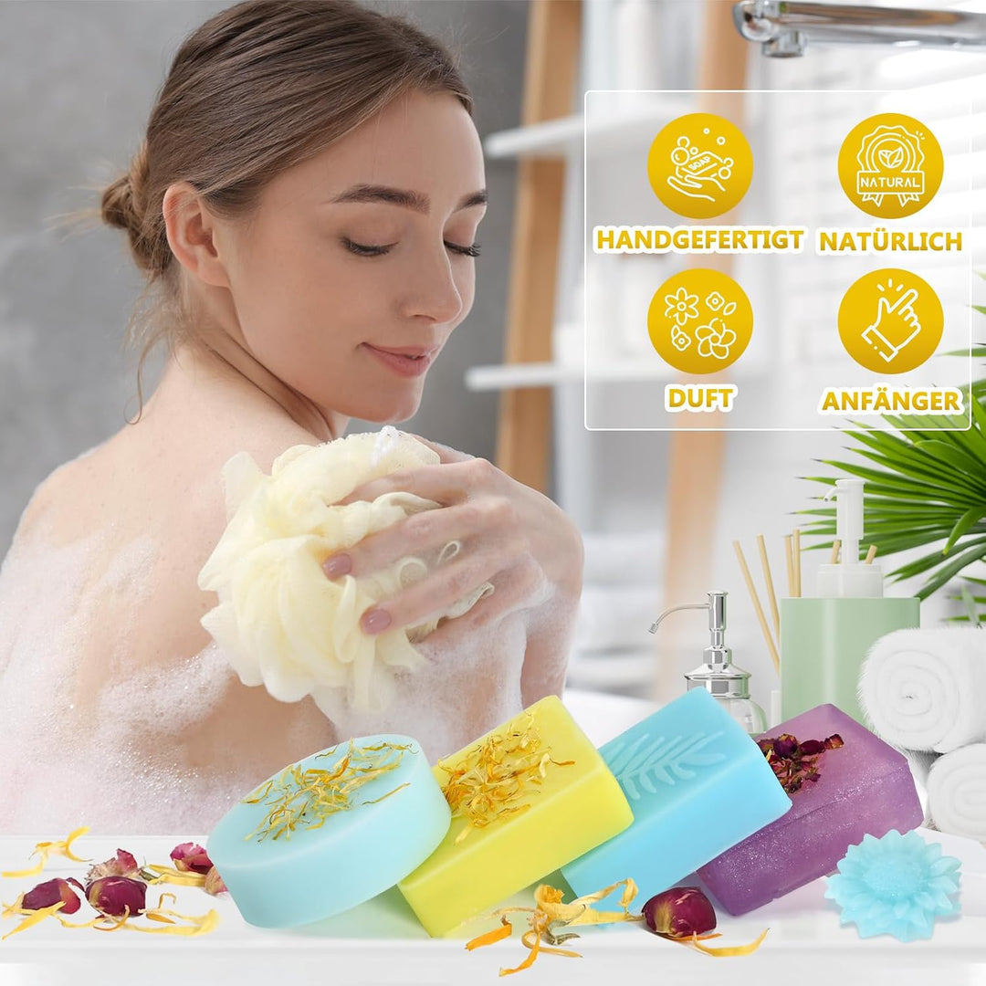 Vezerd Seife Selber Machen, Kreative Bastelset Erwachsene DIY Set | Seifenherstellung mit Seifenform