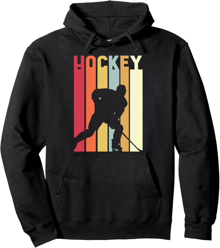 Ice Hockey Vintage Retro Style Gift for Hockey Player Coach Pullover Hoodie