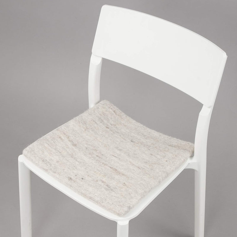 myfelt Flache Filz-Sitzauflage/Stuhlauflage - Béla - quadratisch, 36x36 cm, Beige Beige Meliert, Bei