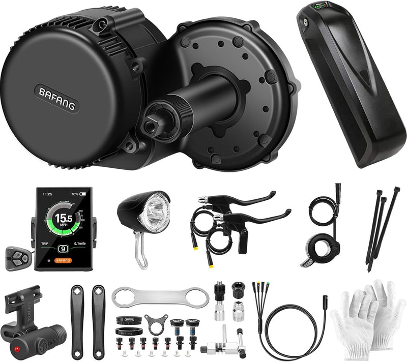 Bafang Mittelmotor 250w 36V mit Akku BBS01B G340 ebike Umbausatz Mit Bafang Display, Batterie (Optio