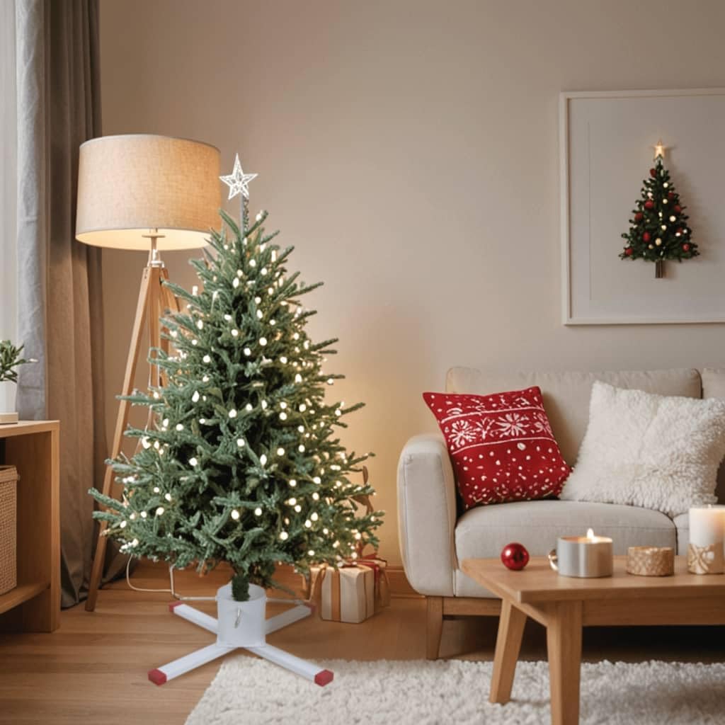 vidaXL Christbaumständer, Weihnachtsbaumständer mit Kreuzfuss, Tannenbaumständer mit Wasserbehälter,