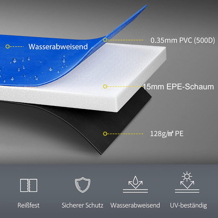 HOMCOM Trampolin Randabdeckung Sicherheitsnetz Wetterplane Leiter Randabdeckung: Ø 244cm Ø 244cm Bun