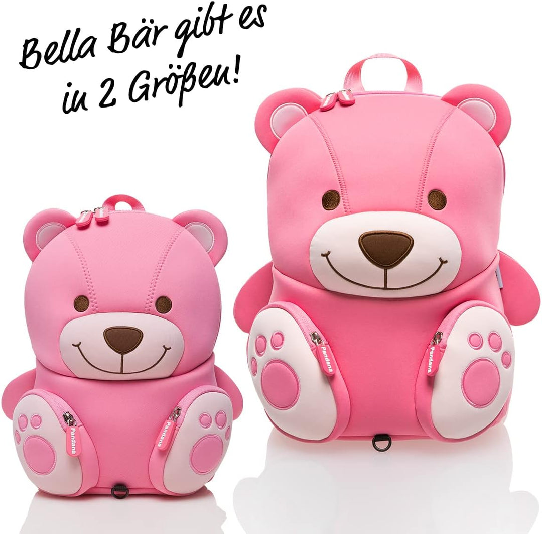 Pandana Kinderrucksack Bella Bär mit Brustgurt für Mädchen im Kindergarten oder Kita ab 2 Jahren, au