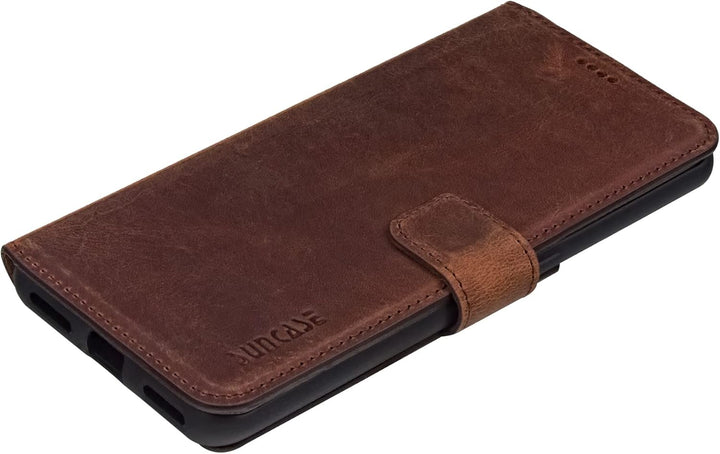 Suncase Book-Style Hülle kompatibel mit Google Pixel 7 5G Leder Tasche (Slim-Fit) Lederhülle Handyta