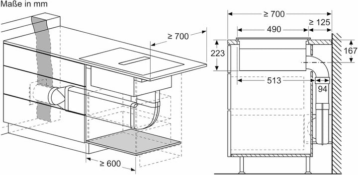 Siemens ED711FQ15E iQ500 Induktionskochfeld mit Dunstabzug (autark), 70 cm breit, Rahmenlos aufliege