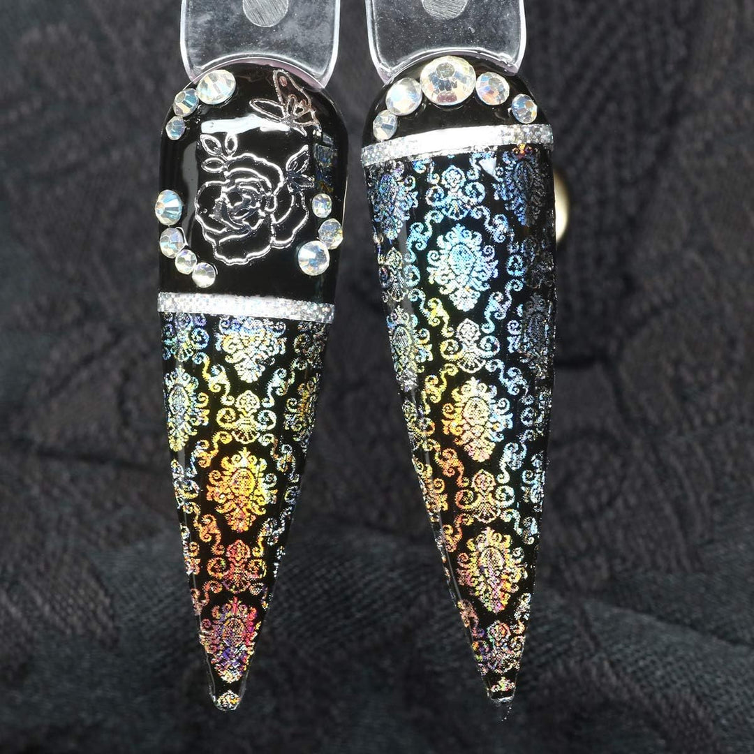 3 Blatt Nail Art Flexxies - Flexible Dekostreifen, 13 glimmer silber, 13 Glimmer Silber