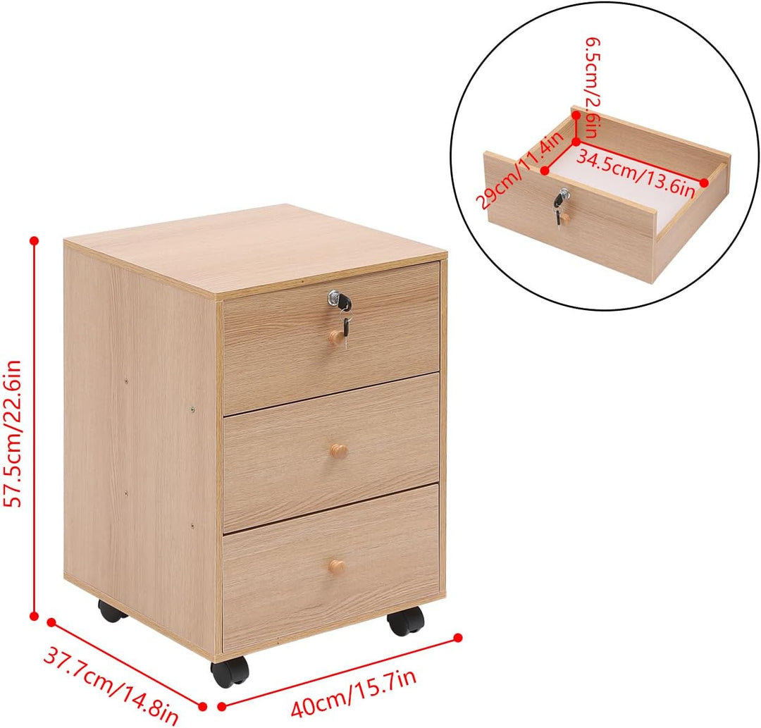 Kleiner mobiler Aktenschrank, Heimbüro, unter Schreibtischschubladen, Aktenaufbewahrungseinheit, Bür