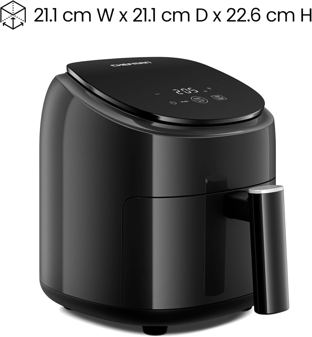 Chefman 2L Mini-Heissluftfritteuse – Kompakter und platzsparender Airfryer, Antihaftkorb, Zubereitun