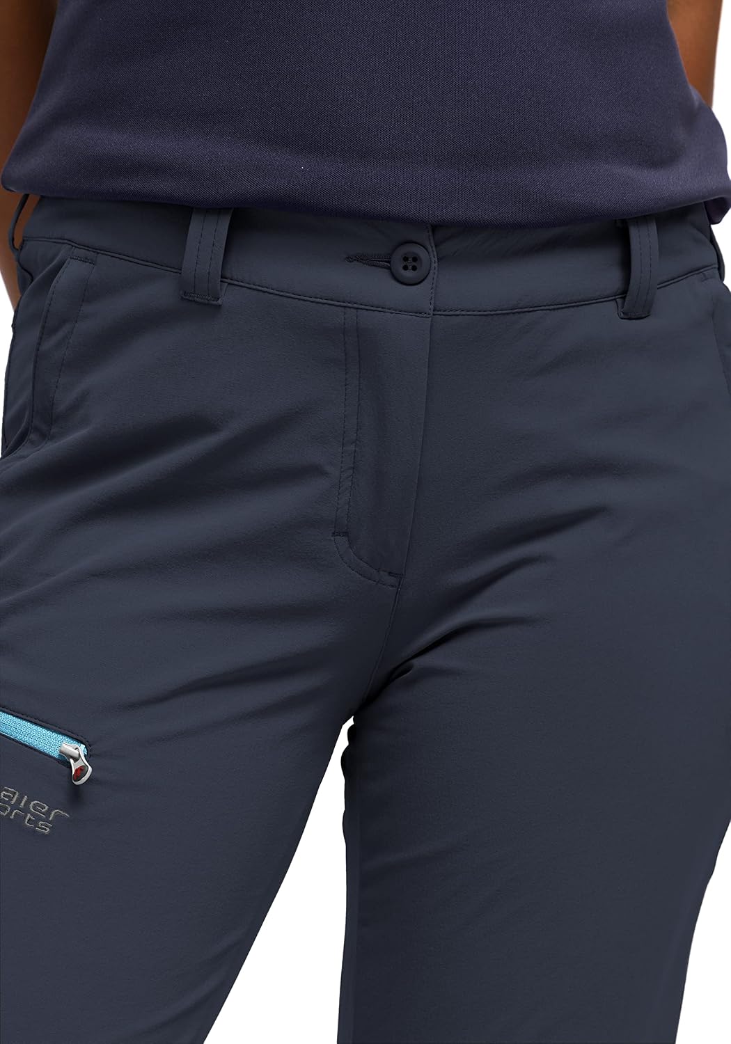 Maier Sports Damen Wanderhose Inara Slim 36 Blau, 36 Blau