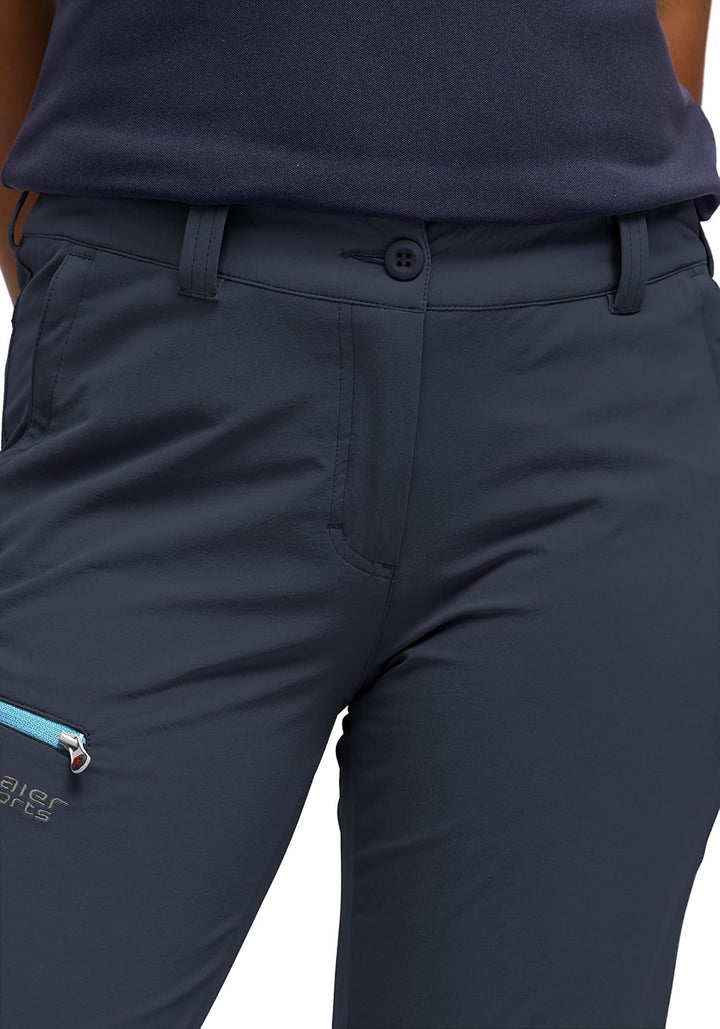 Maier Sports Damen Wanderhose Inara Slim 36 Blau, 36 Blau