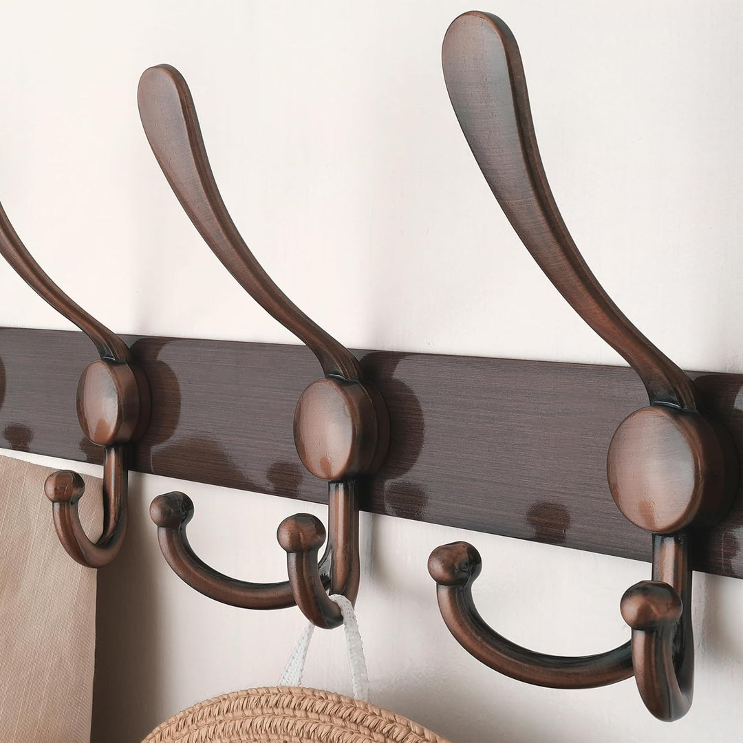 Dseap Garderobenleiste - Schwerlast Garderobenhaken Mit 5 Dreifachhaken, Edelstahl Wandgarderobe, Kl