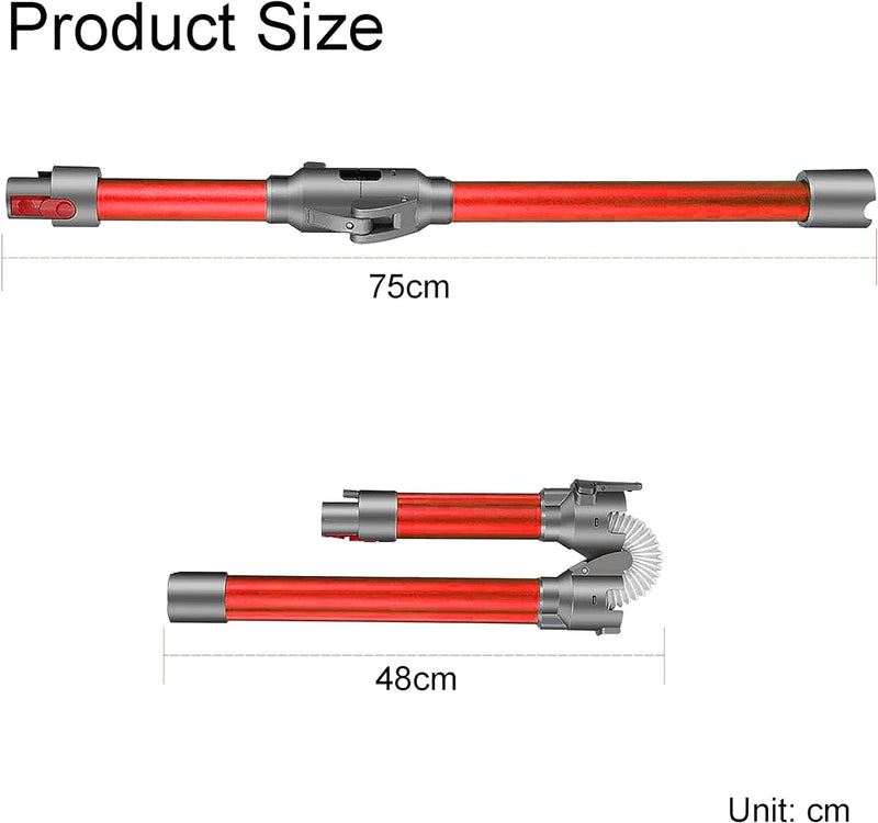 Italdos Klappbares Teleskoprohr kompatibel für Dyson V7 V8 V10 V11 Ersatz Röhre Schnellverschluss, e