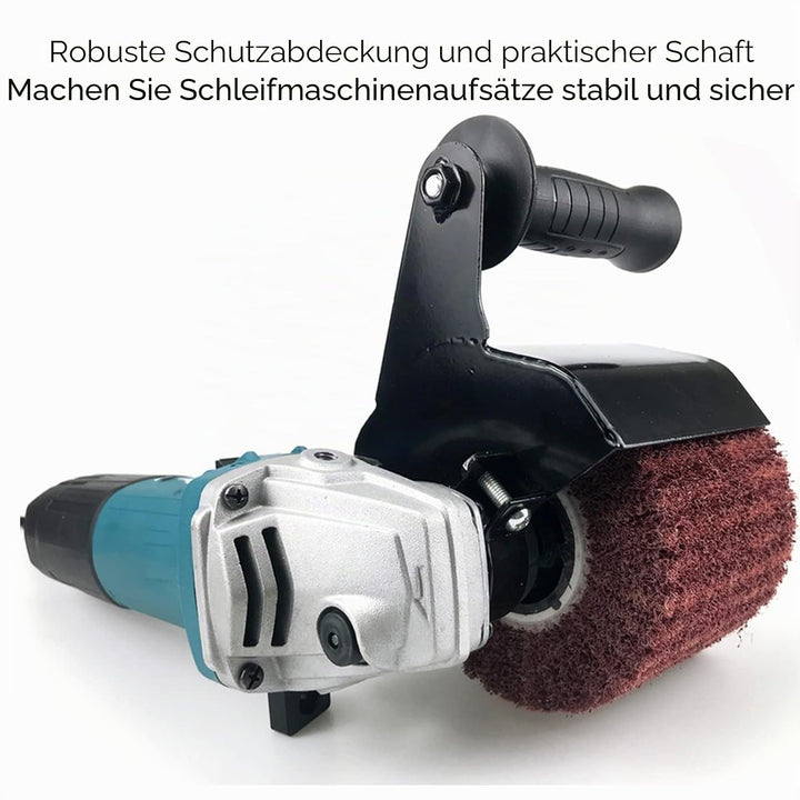 Polier- und Poliermaschinen-Set, Elektrischer Winkelschleiferaufsatz aus Edelstahl mit Körnung 80, m