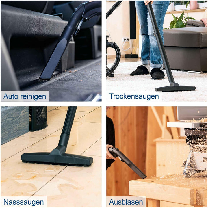 Scheppach ASP50ES Nass- und Trockensauger 50L | Industriesauger mit HEPA-Filter, Steckdose & Einscha