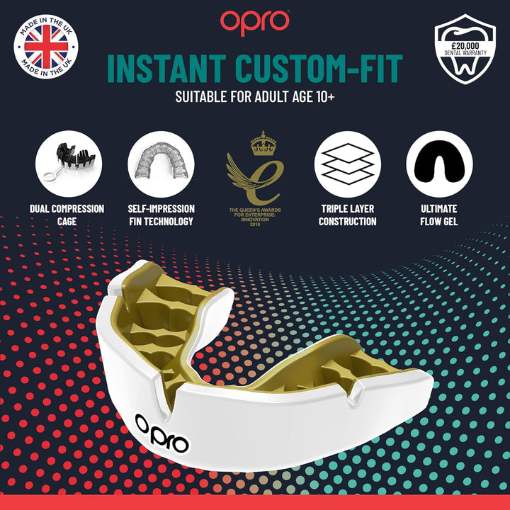 OPRO Instant Custom-Fit Mundschutz, revolutionäre Anpassungstechnologie für ultimativen Komfort und
