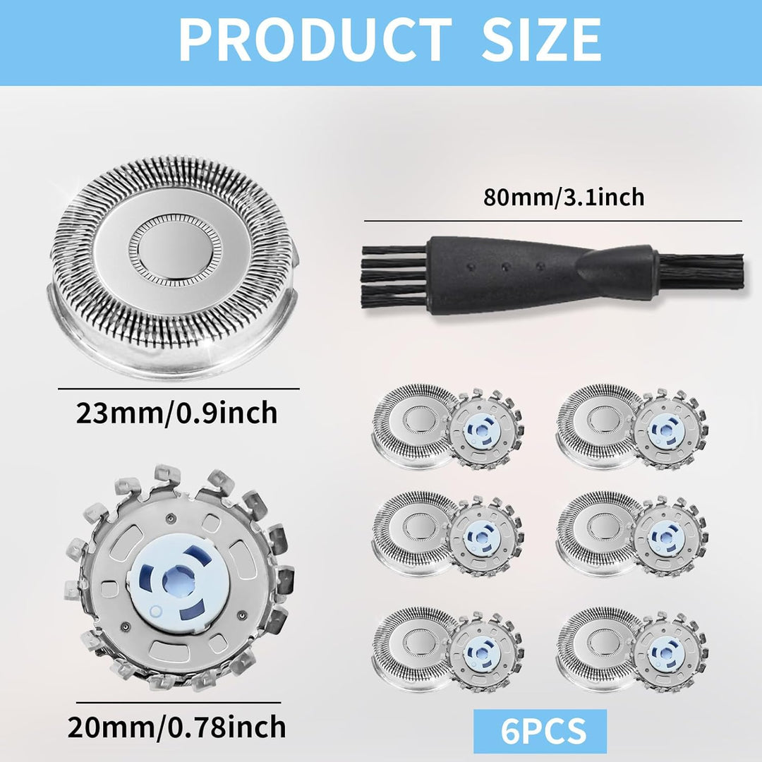 6 Stück SH71 Ersatzscherköpfe kompatibel mit Philips, für Shaver Serie 7000 (S7XXX) und eckige Serie