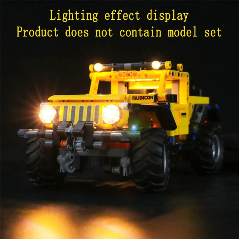 GEAMENT LED Licht-Set Kompatibel mit Lego Jeep Wrangler - Beleuchtungsset für Technic 42122 Baumodel