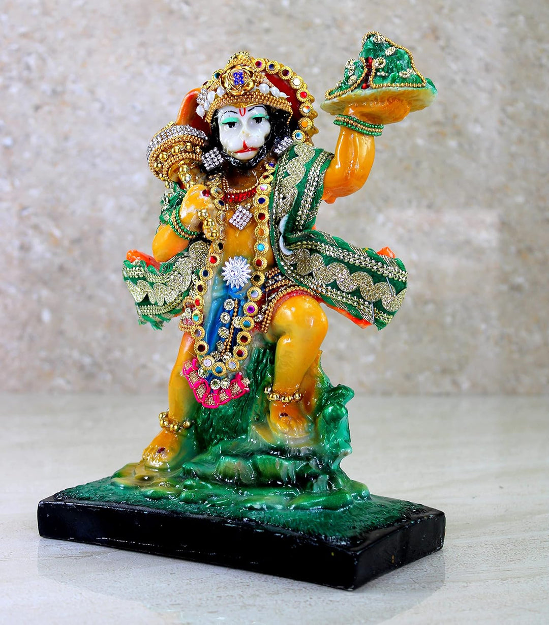 eSplanade Resin Hanuman Anjaneya Pavan Putra Murti Moorti Idol Statue Sculpture (8.5 x 6.5 Inches),