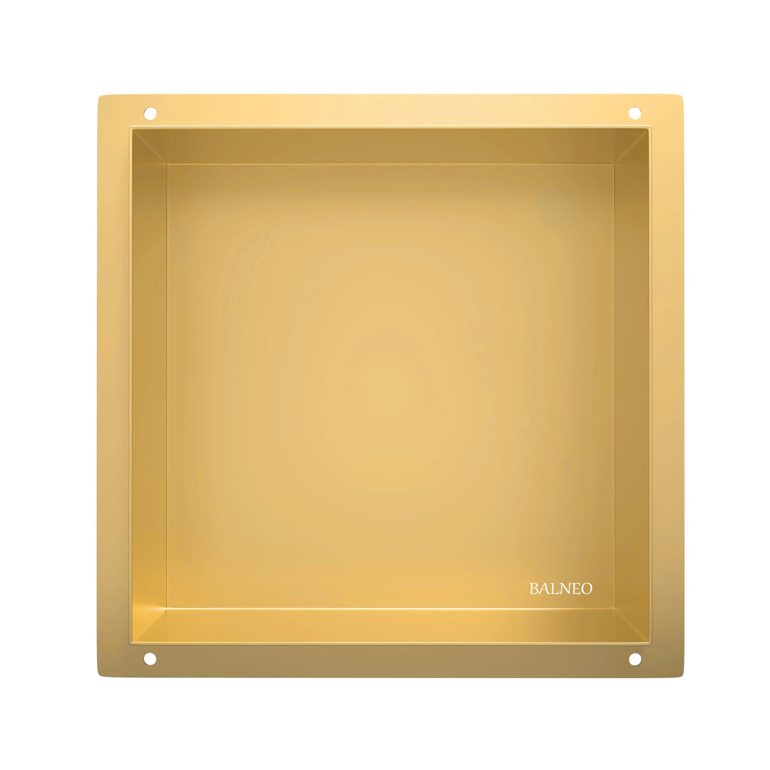 Balneo Wall-Box NO Rim - Gold Nische Edelstahl - Gold Wandnische Dusche - Wasserdicht - Flexibler Ni