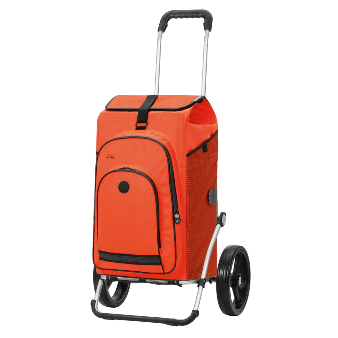 ANDERSEN Einkaufstrolley - Royal Shopper Hydro 3.0 orange | mit Flüsterrädern, grosse Räder, 25 cm,