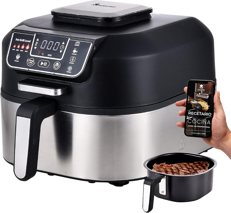 MasterPro Smokeless Grill | Elektrogrill mit Cyclonic Air Max Technologie 260º und 1760W Leistung |