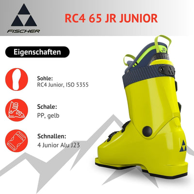 VDP Skischuhe Skistiefel für Kinder/Jugendliche - Fischer RC4 65 JR Junior - Kinder/Jugendliche Alpi