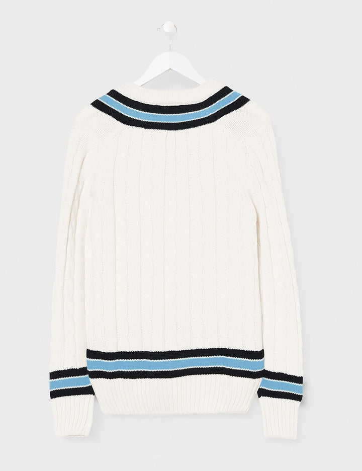 GUNN & MOORE Pullover mit Zierstreifen, langarm S Navy/Sky, S Navy/Sky