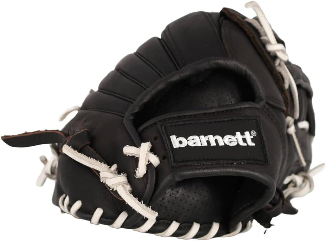 BARNETT GL-127 Baseball Handschuh, Echtleder, Wettkampf, Outfield & Softball 12,7", schwarz Linke Ha
