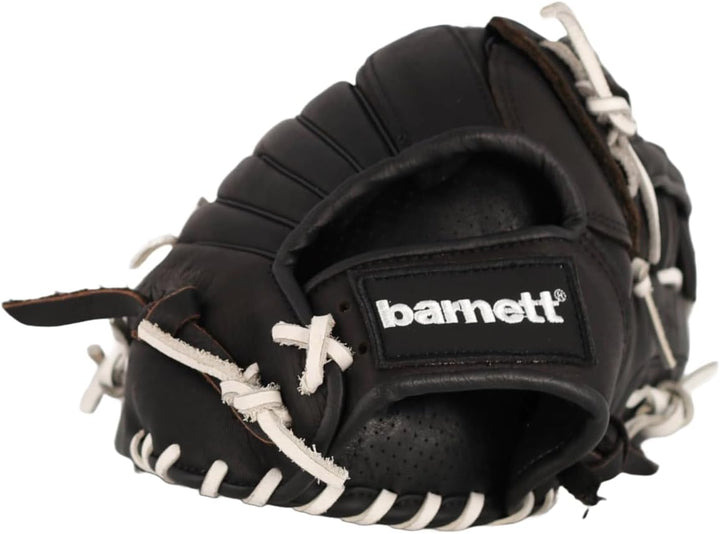 BARNETT GL-127 Baseball Handschuh, Echtleder, Wettkampf, Outfield & Softball 12,7", schwarz Linke Ha