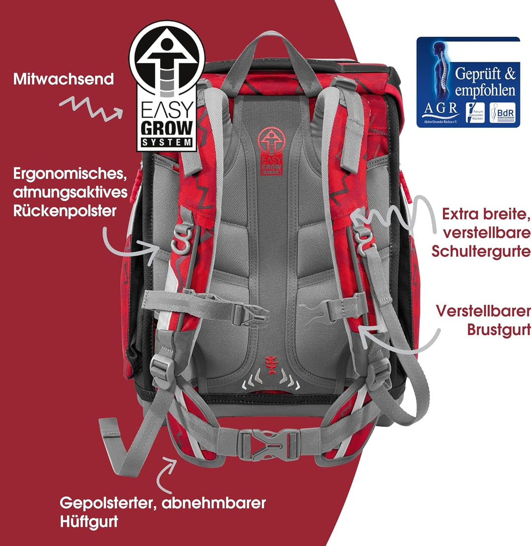Step by Step Schulranzen-Set Space, Ninja Yuma, 5-teilig, schwarz-rot, Ninja-Design, ergonomischer T