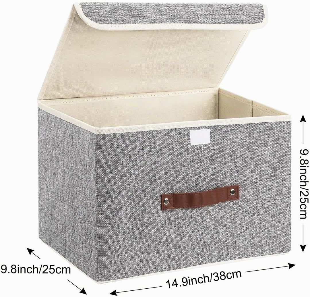 TYEERS Faltbare Aufbewahrungsbox mit Deckel, Stoff, Waschbare, Kisten Aufbewahrung mit Deckel, 38x25