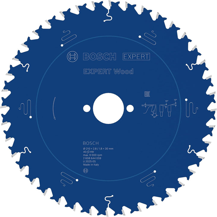 Bosch Professional 1x Kreissägeblatt Expert for Wood (Holz, Sägeblatt Ø 210 x 30 x 2,4 mm, 40 Zähne,