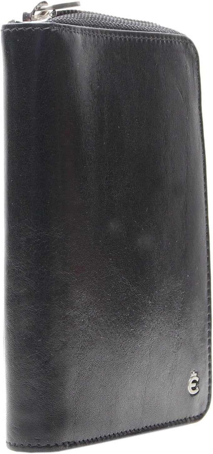 Esquire Toscana Damengeldbörse Leder 14 cm Schwarz, Schwarz