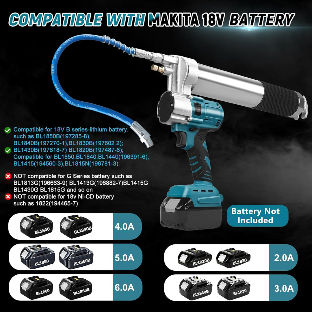 Schnurlose Fettpresse Kompatibel für Makita 18V Akku, Bürstenlose 13000 PSI Professionelle Elektrisc