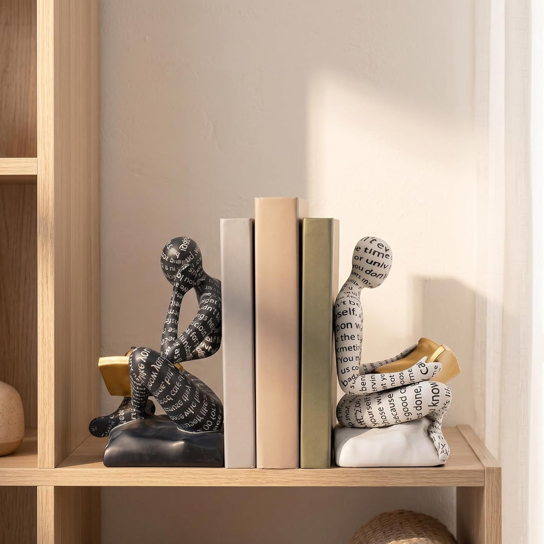 Dekorative Buchstützen für Schwere Bücher, Harzig Leser Skulptur Bücherstütze für Regale Deko, Büche