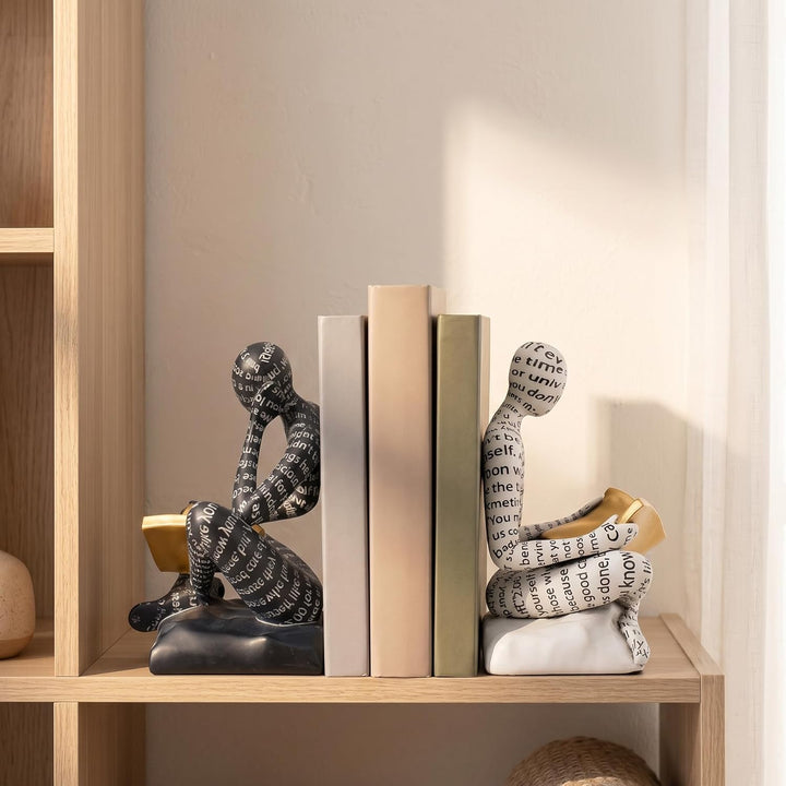 Dekorative Buchstützen für Schwere Bücher, Harzig Leser Skulptur Bücherstütze für Regale Deko, Büche